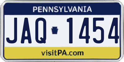 PA license plate JAQ1454