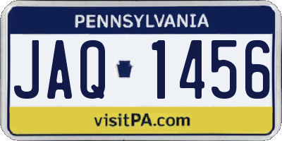 PA license plate JAQ1456