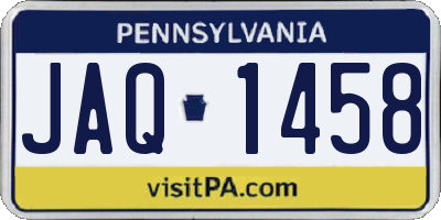 PA license plate JAQ1458