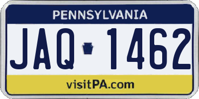 PA license plate JAQ1462