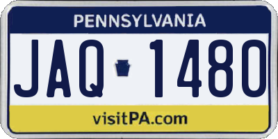 PA license plate JAQ1480
