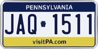 PA license plate JAQ1511