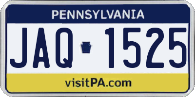 PA license plate JAQ1525
