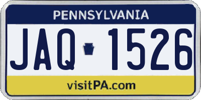 PA license plate JAQ1526