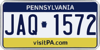 PA license plate JAQ1572