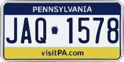 PA license plate JAQ1578