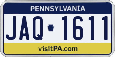 PA license plate JAQ1611