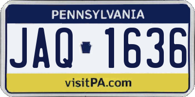 PA license plate JAQ1636