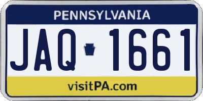 PA license plate JAQ1661