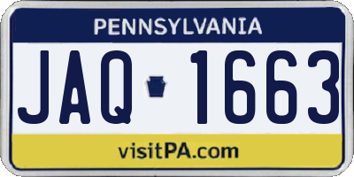 PA license plate JAQ1663