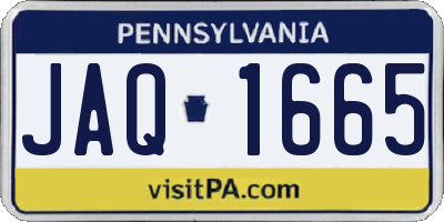 PA license plate JAQ1665