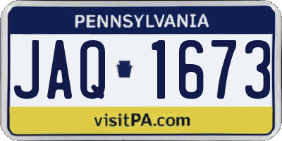 PA license plate JAQ1673