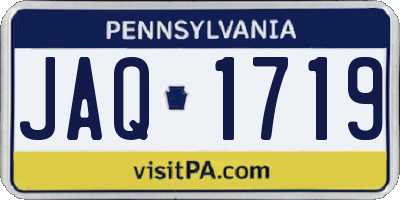 PA license plate JAQ1719