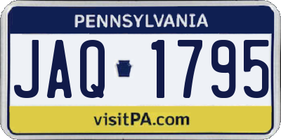 PA license plate JAQ1795