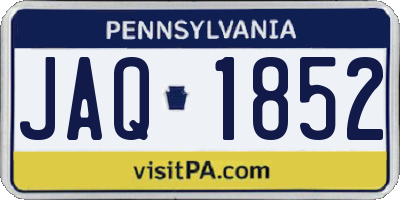 PA license plate JAQ1852