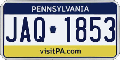 PA license plate JAQ1853