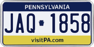 PA license plate JAQ1858