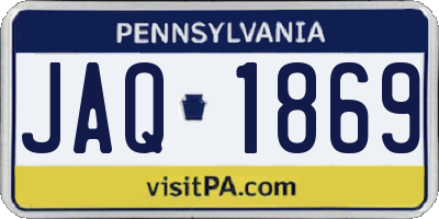 PA license plate JAQ1869