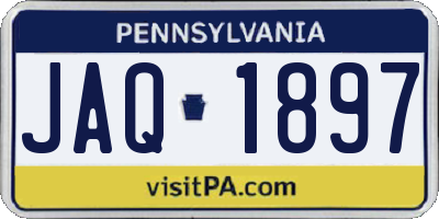 PA license plate JAQ1897