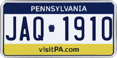 PA license plate JAQ1910