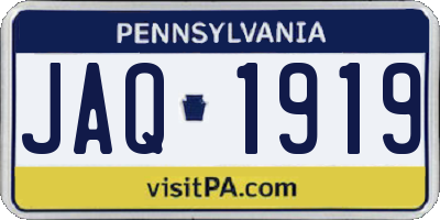 PA license plate JAQ1919