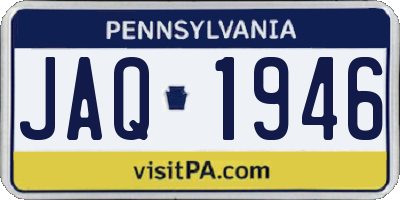 PA license plate JAQ1946