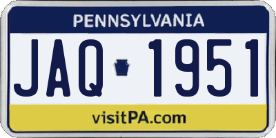 PA license plate JAQ1951