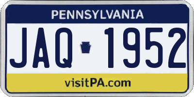 PA license plate JAQ1952