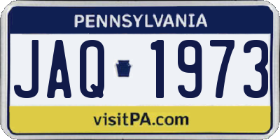 PA license plate JAQ1973
