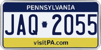 PA license plate JAQ2055