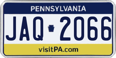 PA license plate JAQ2066