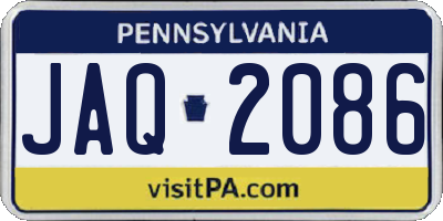 PA license plate JAQ2086