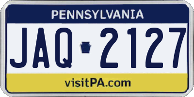 PA license plate JAQ2127