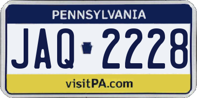 PA license plate JAQ2228