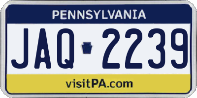 PA license plate JAQ2239