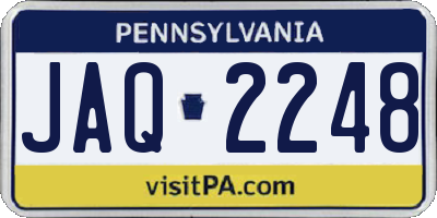 PA license plate JAQ2248