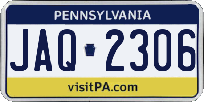 PA license plate JAQ2306
