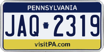 PA license plate JAQ2319