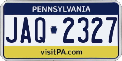 PA license plate JAQ2327