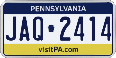PA license plate JAQ2414