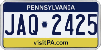 PA license plate JAQ2425