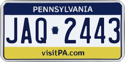 PA license plate JAQ2443