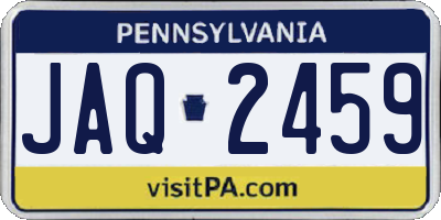 PA license plate JAQ2459