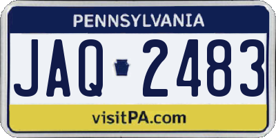 PA license plate JAQ2483