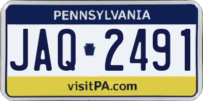 PA license plate JAQ2491
