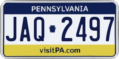 PA license plate JAQ2497