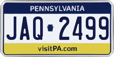PA license plate JAQ2499