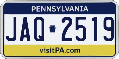 PA license plate JAQ2519