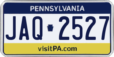 PA license plate JAQ2527