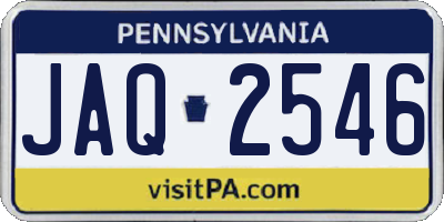 PA license plate JAQ2546